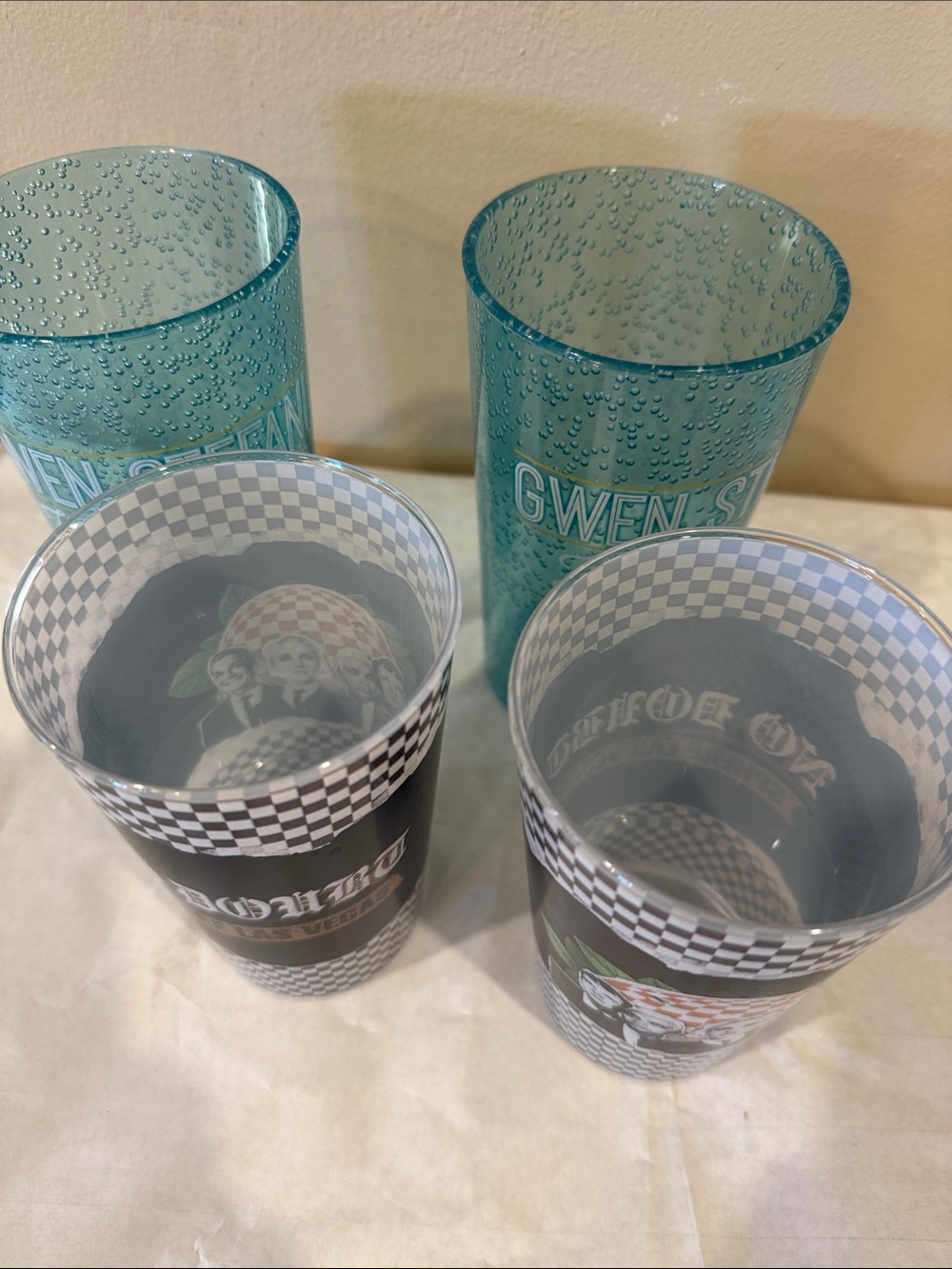 🩵No Doubt & Gwen Stefani Las Vegas Souvenir Cups, Total of 4 - Picture 4 of 8